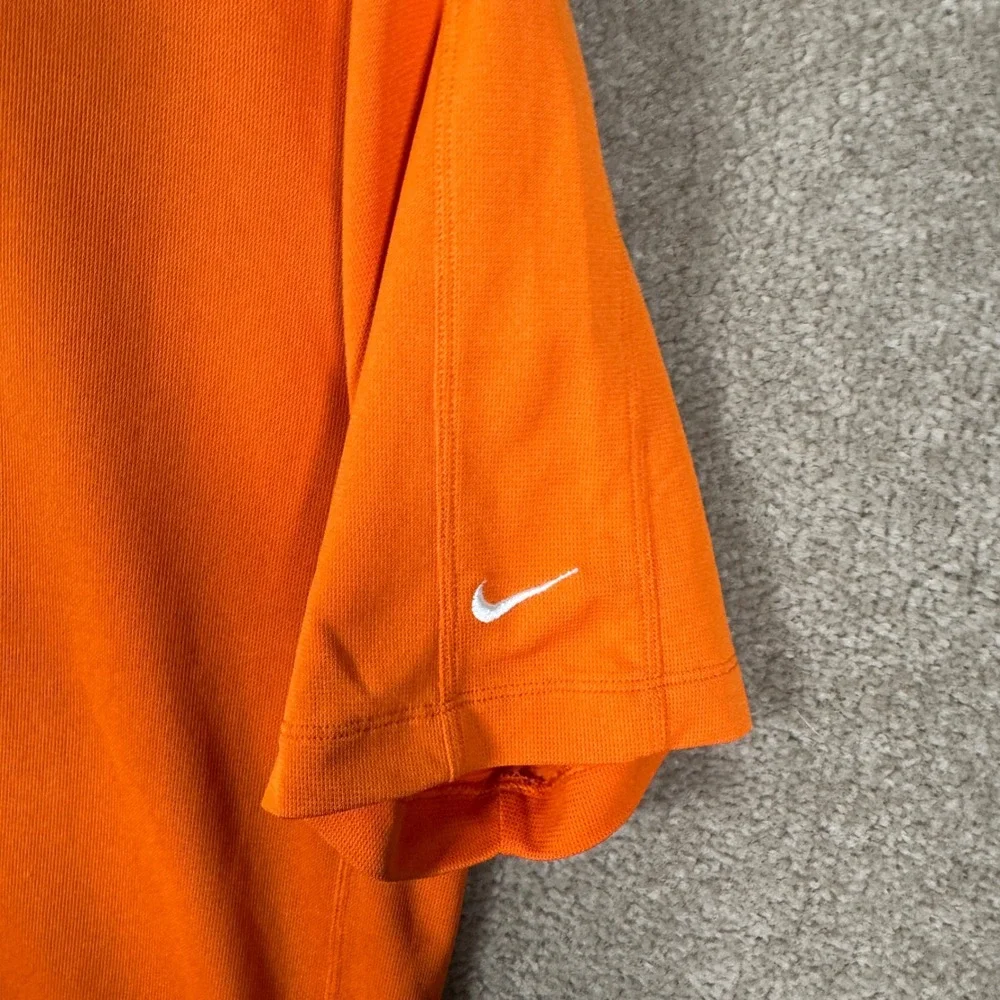 Nike‎ Golf Polo Shirt Mens Large Orange Short Sleeve Nike FIT DRY Swoosh Logo